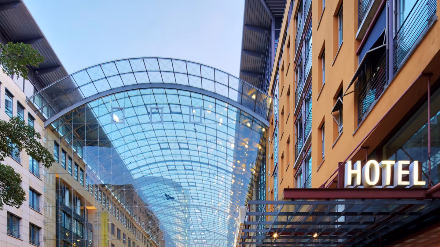 View into the entrance area of the WTC Dresden.